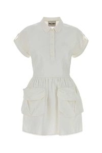 Miu Miu Short-Sleeved Pocket-Detailed Dress