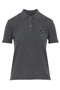 Miu Miu Short-Sleeved Knitted Polo Shirt