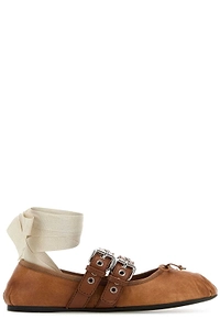 Miu Miu Strap-Detailed Ballerina Flats