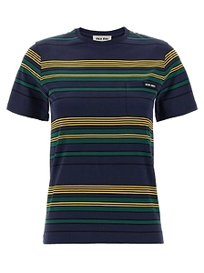 Miu Miu Striped Crewneck T-Shirt