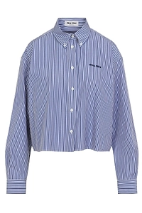 Miu Miu Striped Cropped Shirt