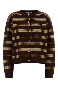 Miu Miu Striped Knitted Cardigan