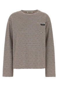 Miu Miu Striped Pocket Knitted Top