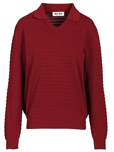 Miu Miu Textured V-Neck Knitted Jumper
