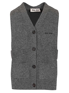 Miu Miu V-Neck Sleeveless Cardigan
