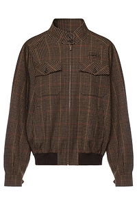 Miu Miu Zip-Up Checked Jacket