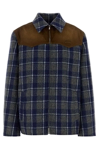 Miu Miu Zip-Up Checked Jacket
