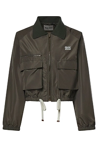 Miu Miu Zip-Up Drawstring Jacket