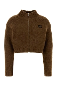 Miu Miu Zip-Up Cropped Cardigan