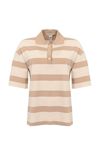 Striped Short-Sleeved Polo Shirt
