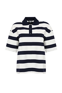 Mm By Max Mara Striped Short-Sleeved Polo Shirt