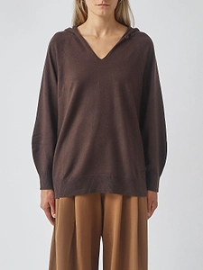 Mm Studio V-Neck Hooded Sweater