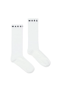 Mm6 Maison Margiela Kids Logo-Intarsia Ribbed Socks