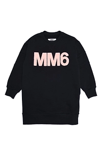 Mm6 Maison Margiela Kids Logo Patch Sweatshirt Dress