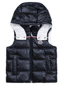 Moncler Enfant Logo Patch Zip-Up Padded Gilet