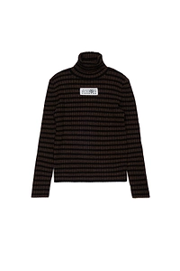 Mm6 Maison Margiela Kids Striped Logo Knitted Sweater