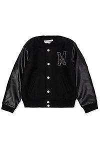 Mm6 Maison Margiela Kids Studded Patch Bomber Jacket