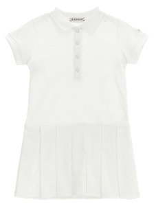 Pleated Short-Sleeved Polo Shirt Dress