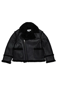 Mm6 Maison Margiela Kids Zipped Leather Jacket