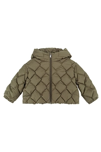 Ava Hooded Diamond-Quilted Down Jacket