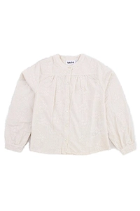 Floral Embroidered Mandarin-Collar Shirt