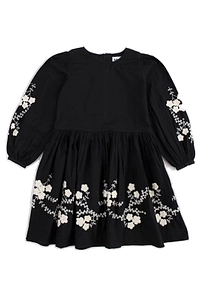Floral Detailed Crewneck Dress