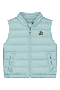 Moncler Enfant Zip-Up Logo Patch Padded Gilet
