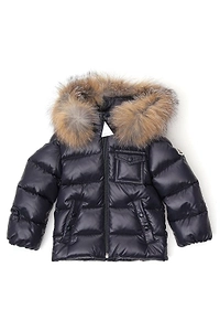 Moncler Enfant Fur Trimmed Hooded Jacket
