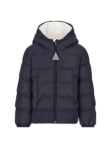 Moncler Enfant Logo Embroidered Hooded Padded Jacket