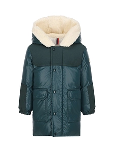 Moncler Enfant Logo Patch Long-Sleeved Hooded Coat