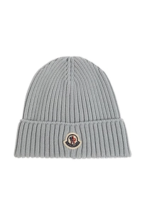 Moncler Enfant Logo Patch Ribbed Beanie