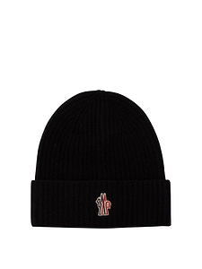 Moncler Enfant Logo Patch Ribbed Beanie