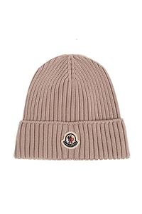 Moncler Enfant Logo Patch Ribbed Beanie