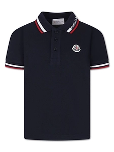 Moncler Enfant Tricolour-Trimmed Piquet Polo Shirt