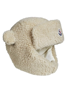 Moncler Enfant Logo Patch Teddy Fleece Hat