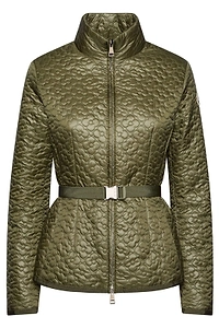 Geranium Floral-Quilted Short Down Jacket