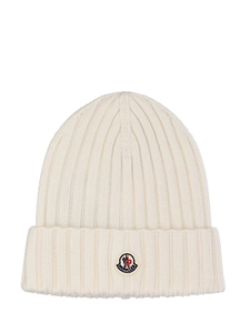 Logo Patch Ribbed Beanie