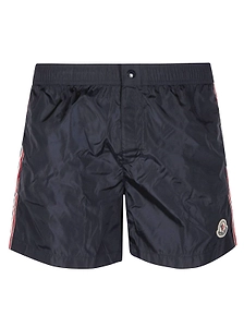 Moncler Logo Patch Boxer Swim Shorts