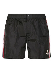 Moncler Logo Patch Boxer Swim Shorts