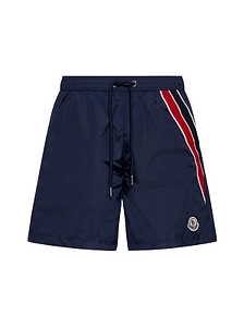 Moncler Logo Patch Drawstring Swim Shorts