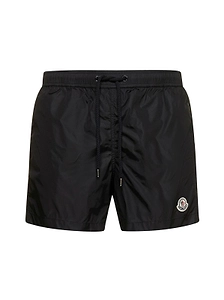 Moncler Logo Patch Drawstring Swim Shorts