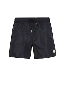 Moncler Logo Patch Drawstring Swim Shorts