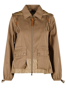 Moncler Adenium Logo Patch Hooded Coat
