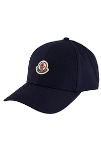 Moncler Logo Patch Gabardine Baseball Cap