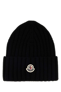 Moncler Logo Patch Ribbed Beanie