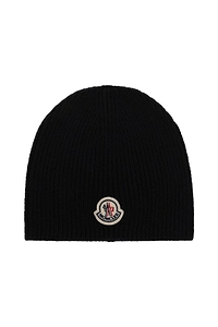 Moncler Logo Patch Ribbed Beanie