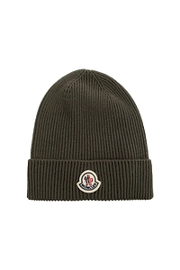 Moncler Logo Patch Knitted Beanie