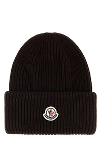 Moncler Ribbed Logo Beanie Hat