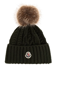 Moncler Logo Patch Knitted Beanie