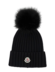 Moncler Ribbed Pom-Pom Beanie Hat